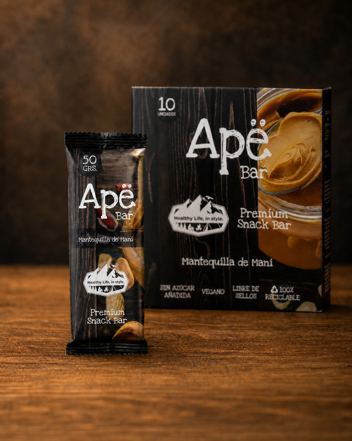 Ape Bar Mantequilla de Maní, caja de 10 unidades